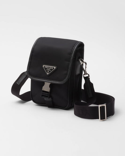 Sac porté épaule en Re-Nylon et cuir Saffiano