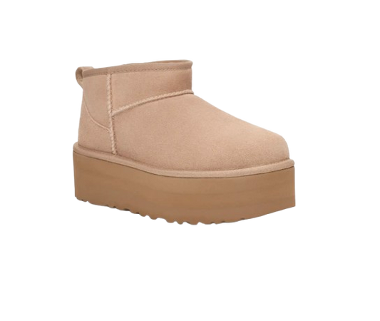 UGG Botte Classic Ultra Mini à plateforme Beige