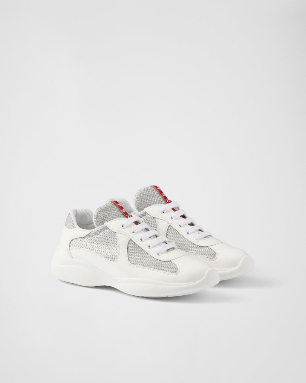 Baskets Prada America’s Cup en tissu Bike blanc