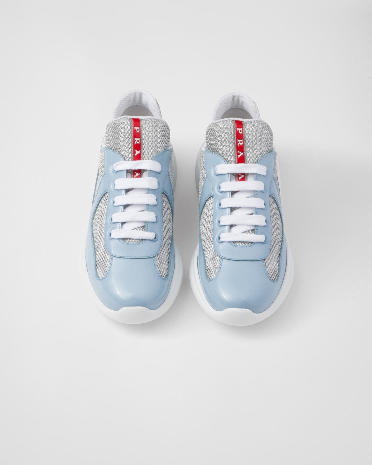 Baskets Prada America’s Cup en tissu Bike bleu ciel