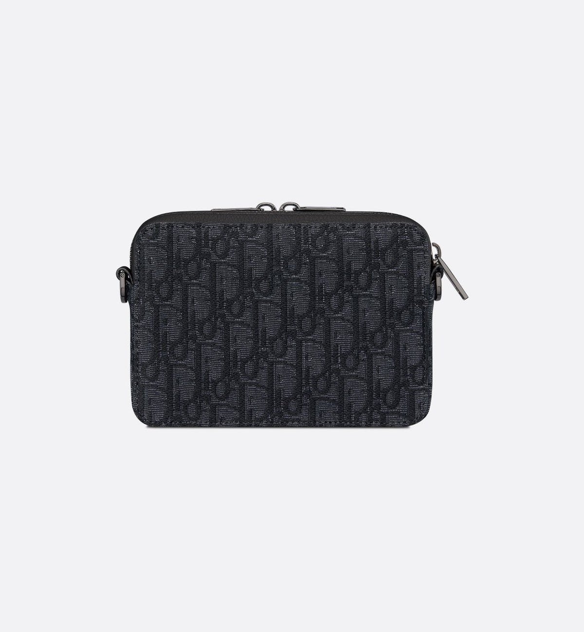 Pochette zippée à bandoulière Toile jacquard Dior Oblique noir - #1